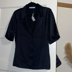 NWT - Abercrombie - Black Silk Button Down - Size: M